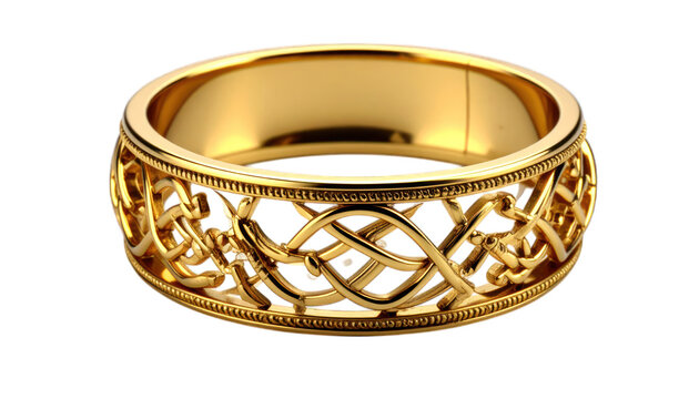 Celtic knotwork gold ring