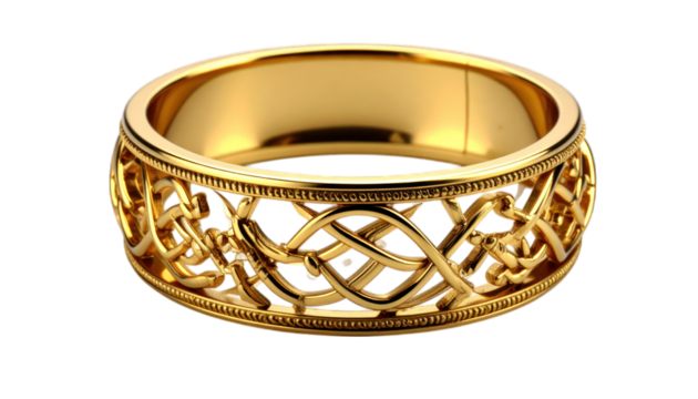Celtic knotwork gold ring