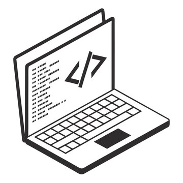Laptop coding software development programming computer