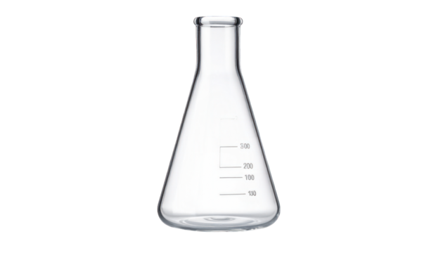 Clear conical flask