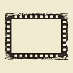 Distressed Film Strip Frame: Retro Grunge Border Vector