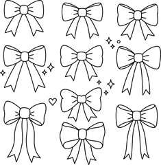 Hand-Drawn Bows Collection: Cute Ribbon Vector Set