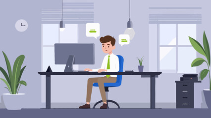 business man  working in office