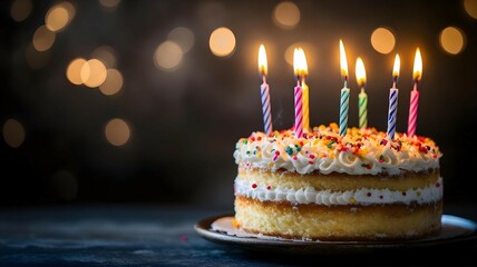 birthday cake with candles
