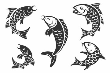 Naklejka premium set of fish