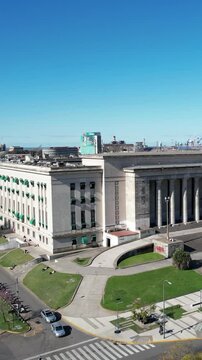 Drone Shot of the Law Faculty, University of Buenos Aires - 4K Vertical