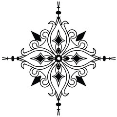 Simple mandala design for coloring. Vector floral mandala. Geometric ornamental mandalas. bold and easy coloring pages, mandala victor. mandala illustration. mandala line art