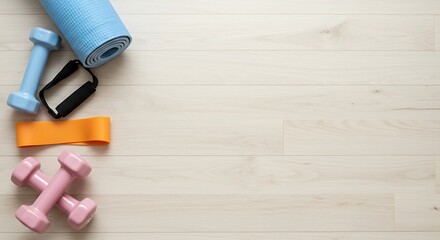 Home Workout Essentials Yoga Mat, Dumbbells, and Resistance Band