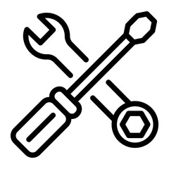 Screwdriver and Gear icon	