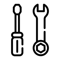 Screwdriver and Gear icon	