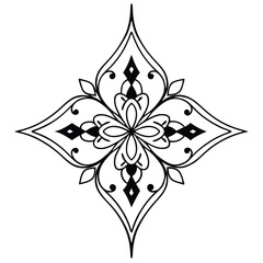 Simple mandala design for coloring. Vector floral mandala. Geometric ornamental mandalas. bold and easy coloring pages, mandala victor. mandala illustration. mandala line art