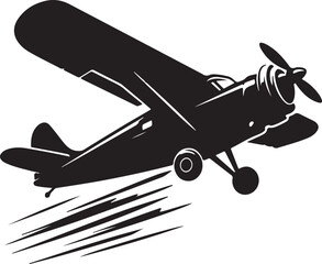 Aeroplan with silhouette black vector