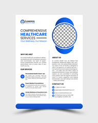 Simple A4 Healthcare Flyer with Blue Accent