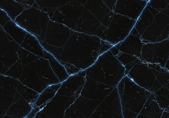 A moody and elegant dark onyx marble texture with a faint blue iridescent glow and natural veining. This seamless design offers a mysterious and luxurious feel, ideal for fantasy visuals, game design