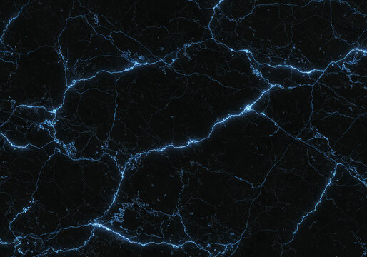 A moody and elegant dark onyx marble texture with a faint blue iridescent glow and natural veining. This seamless design offers a mysterious and luxurious feel, ideal for fantasy visuals, game design