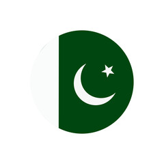 pakistan round flag, vector isolated on transparent background
