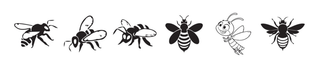 Bee Clipart for Nature and Ecology Themes. Victor illustration eps 10