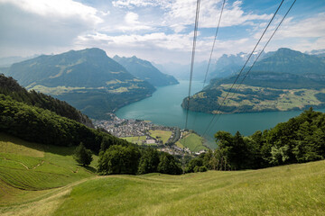 Lake Lucerne near Urmiberg in Central Switzerland on a beautiful summer day