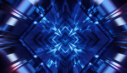 futuristic abstract geometric background with glowing lines and shapes