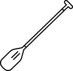 Canoe Paddle Icon: A simple line drawing of a canoe paddle, perfect for illustrating outdoor activities and water sports.
