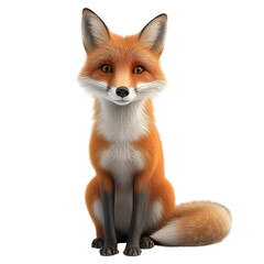Obraz premium Elegant Fox Portrait: This photorealistic portrayal of a fox is a charming image, with its vibrant orange fur.