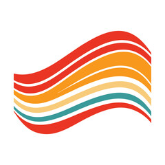 Obraz premium Retro wavy stripes abstract background vector