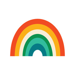 Obraz premium Retro boho rainbow vector illustration