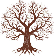 A collection of stylized illustrations depicting various trees, featuring both broadleaf and coniferous types with simple, clean lines