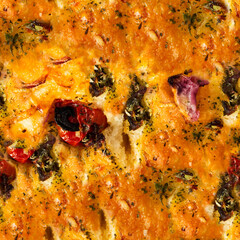 Seamless 4k photo texture material of vegetable casserole dish.
