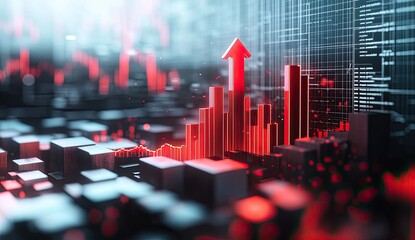 Obraz premium Data visualization of rising graph