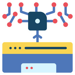 data database provenance ai processing flat style icon