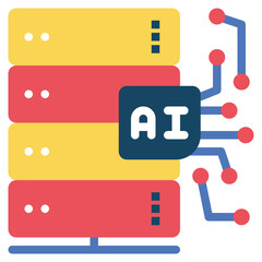 database server data communication provenance flat style icon