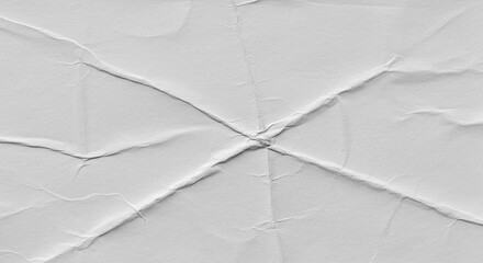 white crumpled and creased glued wrinkled paper poster texture background,papers printed in offset...