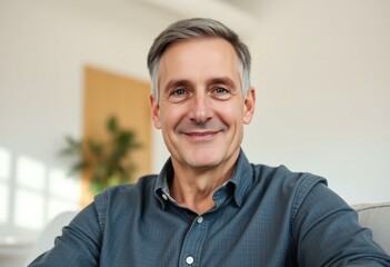 Obraz premium Professional-looking portrait of a middle-aged man with a sincere expression