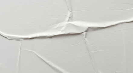 white crumpled and creased glued wrinkled paper poster texture background,papers printed in offset...