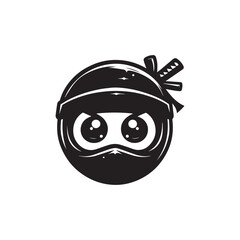 cartoon ninja eye logo, editable vector image