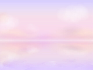 水面に反射する幻想的な朝焼けの背景