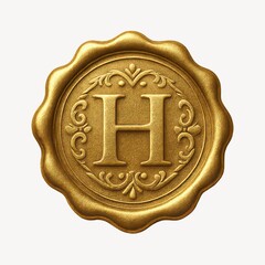 Golden ornate letter emblem