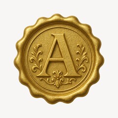 Elegant gold wax seal emblem.