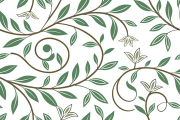 Seamless Floral Pattern with Vibrant Blossoms and Delicate Leaves for Elegant Textile and Wallpaper Designs