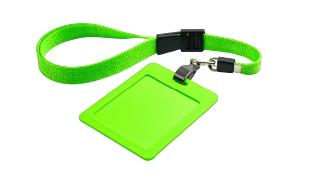 Green identification badge