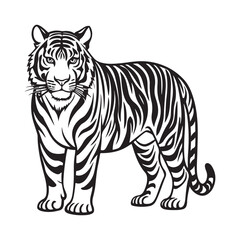 Tiger animal silhouette vector