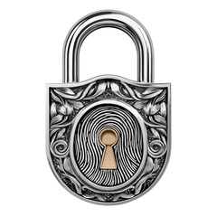 Flat lock icon for biometric security stock vector