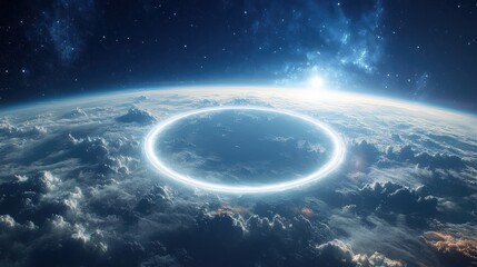 Astronomical Phenomenon: Annular Solar Eclipse Over Earth