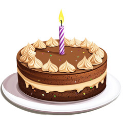 Delicious Birthday Cake with Candle