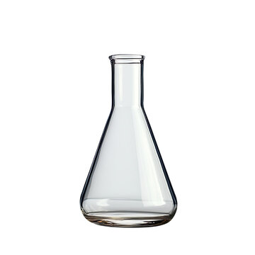 Conical flask with liquid isolated on a clean and clear White background