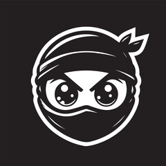 cartoon ninja eye logo, editable vector image