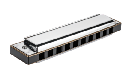 Harmonica on black background