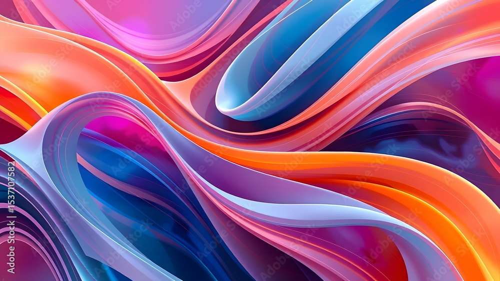 Poster abstract fluid art with vibrant color swirls and dynamic motion background design element