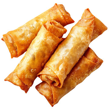 Deep fried spring rolls snacks (Chả gi&ograve;) isolated on a clean and clear White background